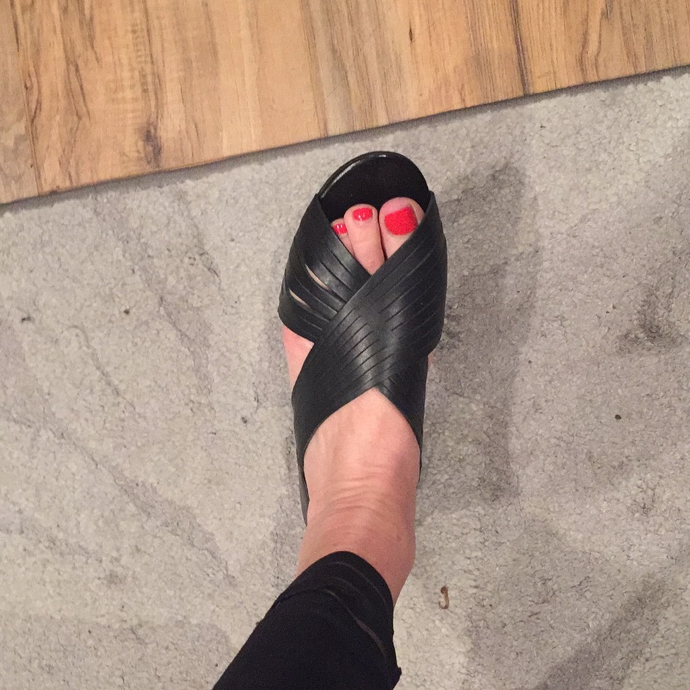 Calvin Klein black flat sandals